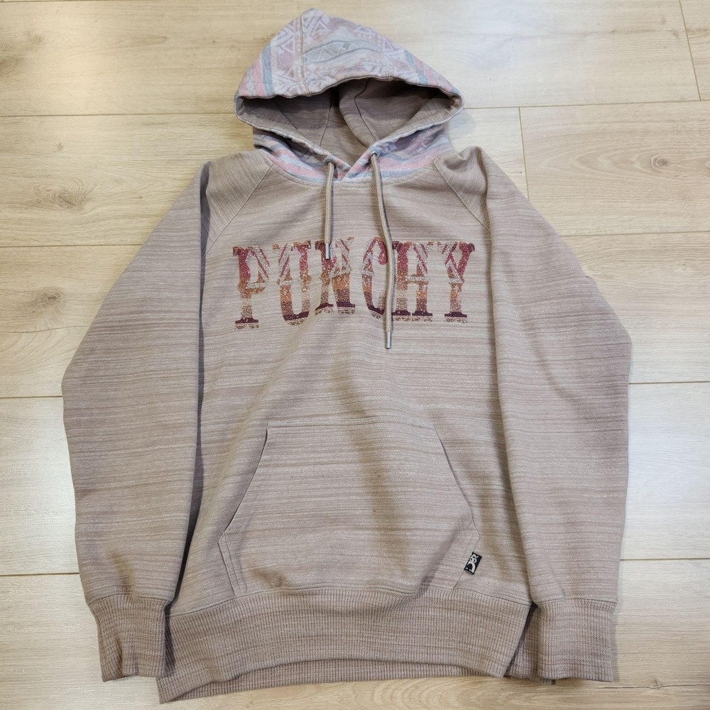 Hooey Hoodie Mens Small‎ Beige Punchy Aztec Cowboy Pocket Sweatshirt Western